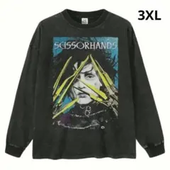 映画 シザーハンズ ヴィンテージ加工 コットン ロンT 長袖 Tシャツ 3XL