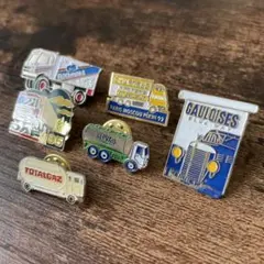 ヨーロッパ ヴィンテージ トラック 車 乗り物 ピンバッチ 6個 セットB