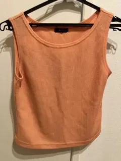 ROPE’ ノースリーブ リブニット オレンジ M