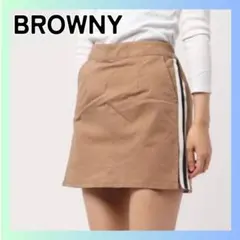 美品　ブラウニー　BROWNY サイドラインツイルスカパン カジュアル　ベージュのサムネイル