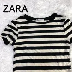 ZARA ボーダー 半袖 Tシャツ ミニ Uネック EUR Sサイズ（Mサイズ）のサムネイル