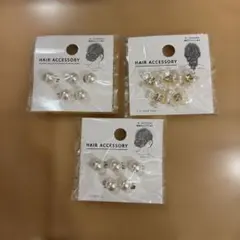 ヘアアクセサリー　ヘアーリングパール　ヘアーリングフラワー