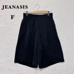 ジーナシス タック ハーフパンツ F バックゴム カジュアル 黒 裏地付き 無地