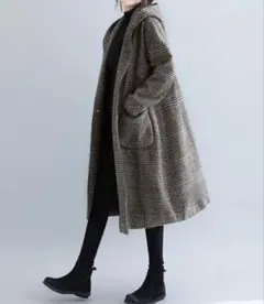 SUGAR BISKET フード付き　グレンチェック　コート