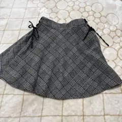 INGNI チェック柄フレアスカート グレー系