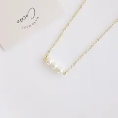3連パールのネックレス＊ハンドメイド