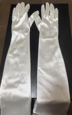 ホワイト サテン ロンググローブ