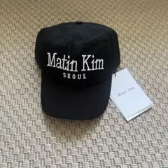 韓国 Matin Kim ベースボールキャップ （ブラック）野球帽 ロゴ刺繍