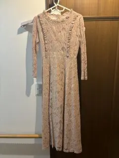 パーティードレス 総レース ピンク