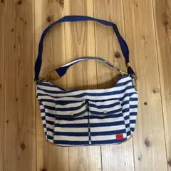 サムソナイトREDストライプ キャンバスショルダーバッグ