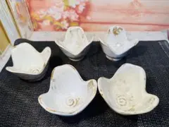 花びら型陶器小鉢5個セット