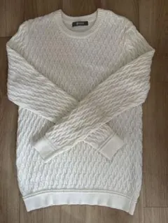 ナノユニバース ケーブルニット　コットン　メンズ　サイズＬ　新品