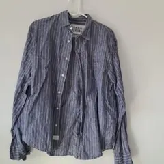 Frank & Eileen ストライプシャツ XS ネイビー