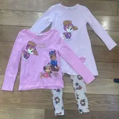 パウパトロールスカイ キッズ長袖トップス＆レギンス３点セット 120-130cm