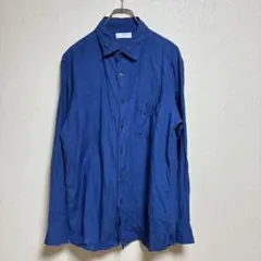 UNIQLO ユニクロ リネンシャツ 長袖 メンズ XLブルー 麻100% 美品