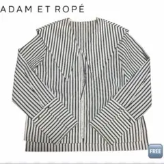 【ADAM ET ROPE】ケープカラージップブラウス ストライプ フリーのサムネイル