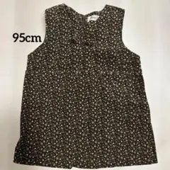 花柄ワンピース　コーデュロイ　95cm