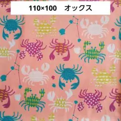 かに柄 かに座 星座 星 水玉 ホタテ 貝 ドット模様 オックス 生地 はぎれ