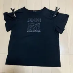JENNI love 肩あきリボン Tシャツ ブラックのサムネイル