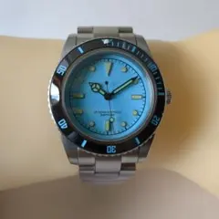 カスタム品 エクスプローラー ノーロゴ 40mm クォーツ ライトブルー