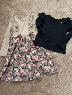 【エニファムanyFAM】花柄ワンピース 110、長袖Tシャツ1102点セット