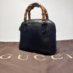 希少色】GUCCI グッチバンブーレザーミニボストン ディープグリーン