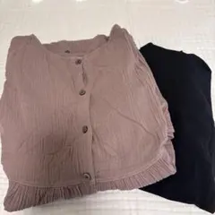 Angelie be マタニティパジャマとブラックレギンスセット　モカ色