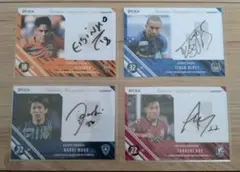 Jカード 直筆サインカード 4枚セット サッカー Jリーグ