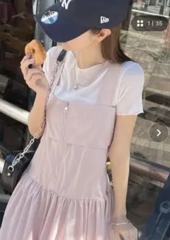 ピンク キャミワンピース
