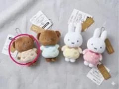 ミッフィー　ボリス　マスコットバッチ　ふわふわのお洋服　タイトーくじ