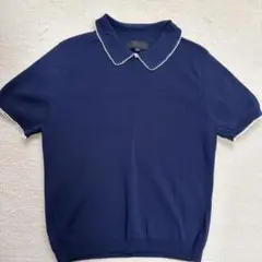 ZARA ネイビー 半袖ニット