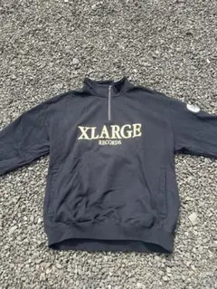XLARGE RECORDS ブラック ハーフジップ