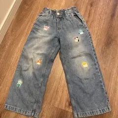 H&M 刺繍デニムパンツ 120