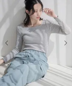 【美品】LOWRYS FARM 2WAYリブタイトロングスリーブ