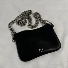 ALLA HOLLON ブラックレザーショルダーバッグ