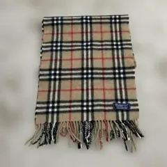 バーバリー　カシミヤ100%マフラーストール　ノバチェック　ベージュ英国製