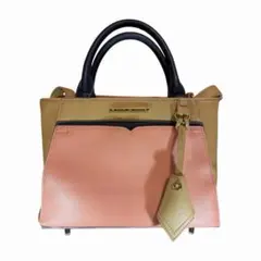 サマンサベガ 2WAYハンドバッグ ベージュ×ピンク系