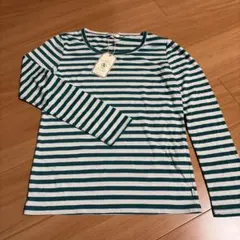 AIGLE エーグル　未使用 緑と白ボーダー　長袖カットソー　Mサイズ