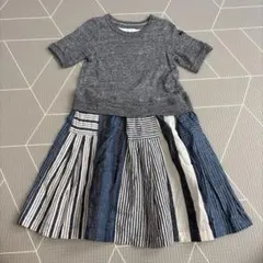 美品　デニムダンガリー　ワンピース　100cm リネン　麻のサムネイル
