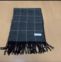 B MING チェック柄マフラー グレー・ネイビー