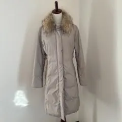 ファー付きフード ロングダウンジャケット ベージュ コムサイズム Ｌ