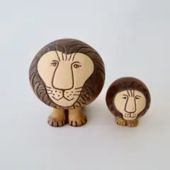 Lisa Larson リサラーソン ライオン セミミディアム・ミニセット置物