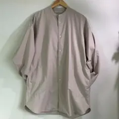 美品 MUJI LABO 男女兼用S-M 洗いざらしオックススタンドカラーシャツ