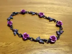 ★ピンクの薔薇の花モチーフ ブレスレット