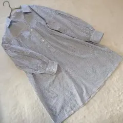 ◯美品 レキップ シャツ ストライプ ロング丈 長袖 M 日本製