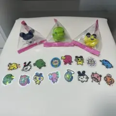 たまごっちオーロラホログラムシール　フィギュアセット　まめっちみみっちくちぱっち