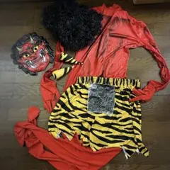 絶対泣ける扮装❣️お面 おに 節分 オニ退治 赤鬼 青鬼 鬼面5件のスーツ