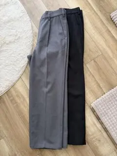 美品 2点セットGU バギースラックス 《完売品》黒 グレー Sサイズ