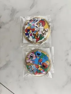 USJ 25周年記念 缶バッジ 2種セット ウッディー・ウッドペッカー セサミ