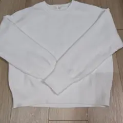タイムセール　GU ホワイトスポンジニット Mサイズ